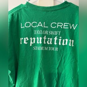 Taylor Swift RARE Reputation Tour Staff Crew Shirt Green Unisex Size XL